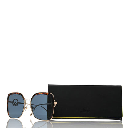 Fendi Metal Acetate F is Fendi FF Square Sunglasses FF 0294/S Blue Havana 7 of 7