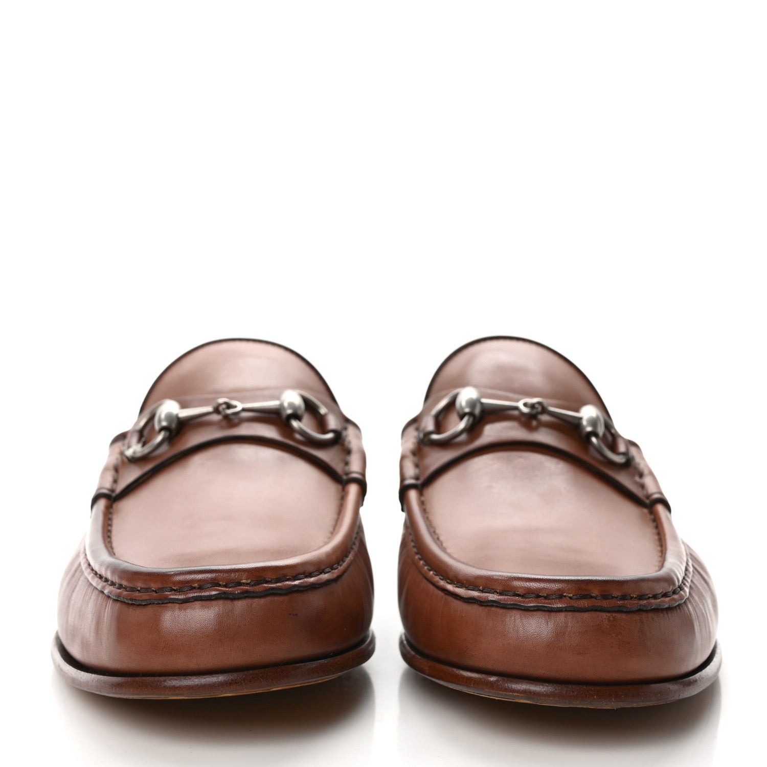 Gucci Betis Glamour Calfskin Mens 1953 Horsebit Loafers 9 Cocoa 2 of 8