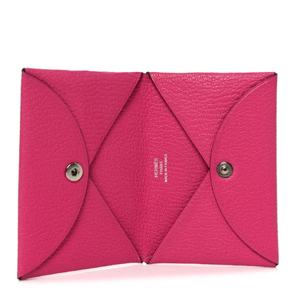 Hermes Chevre Mysore Calvi Card Case Rose Pourpre 5 of 8