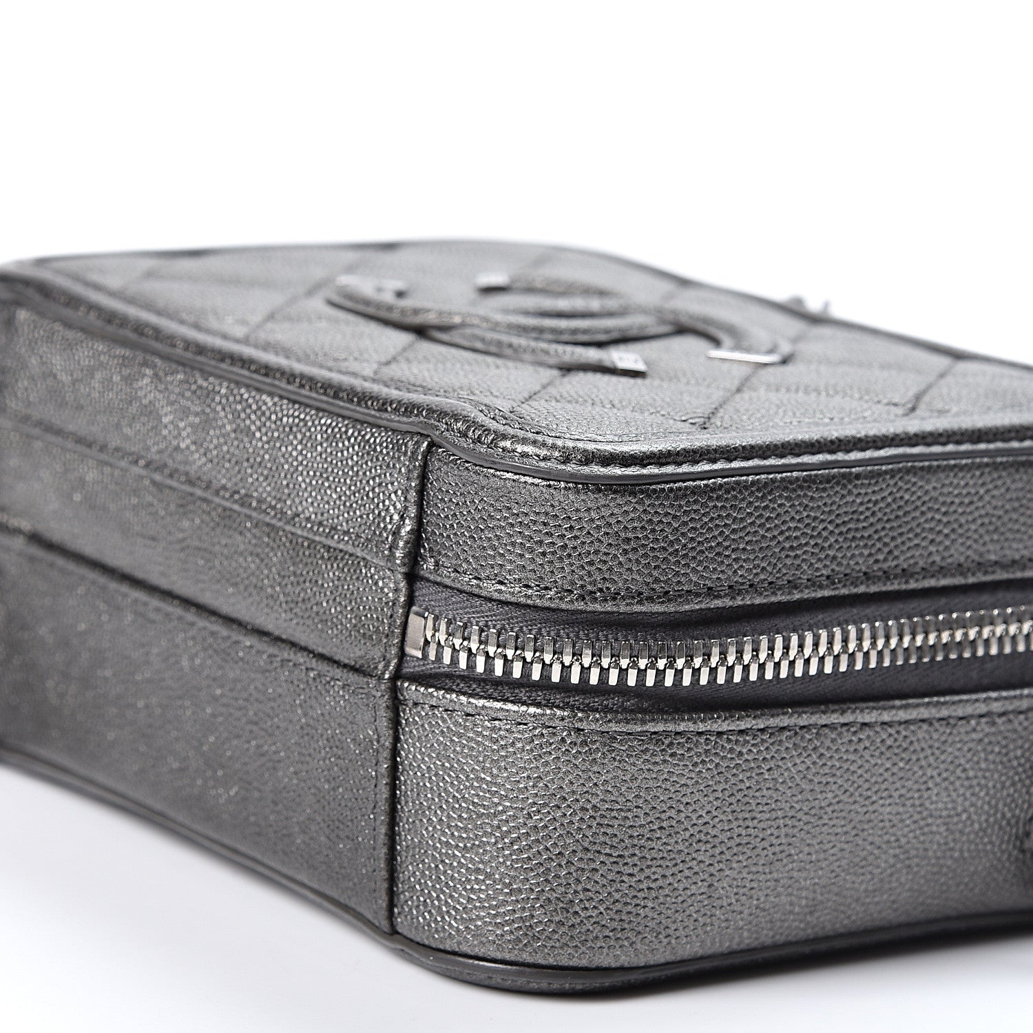 Chanel Caviar Quilted Small CC Filigree Vanity Case Dark Silver 9 of 9