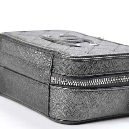 Chanel Caviar Quilted Small CC Filigree Vanity Case Dark Silver 9 of 9