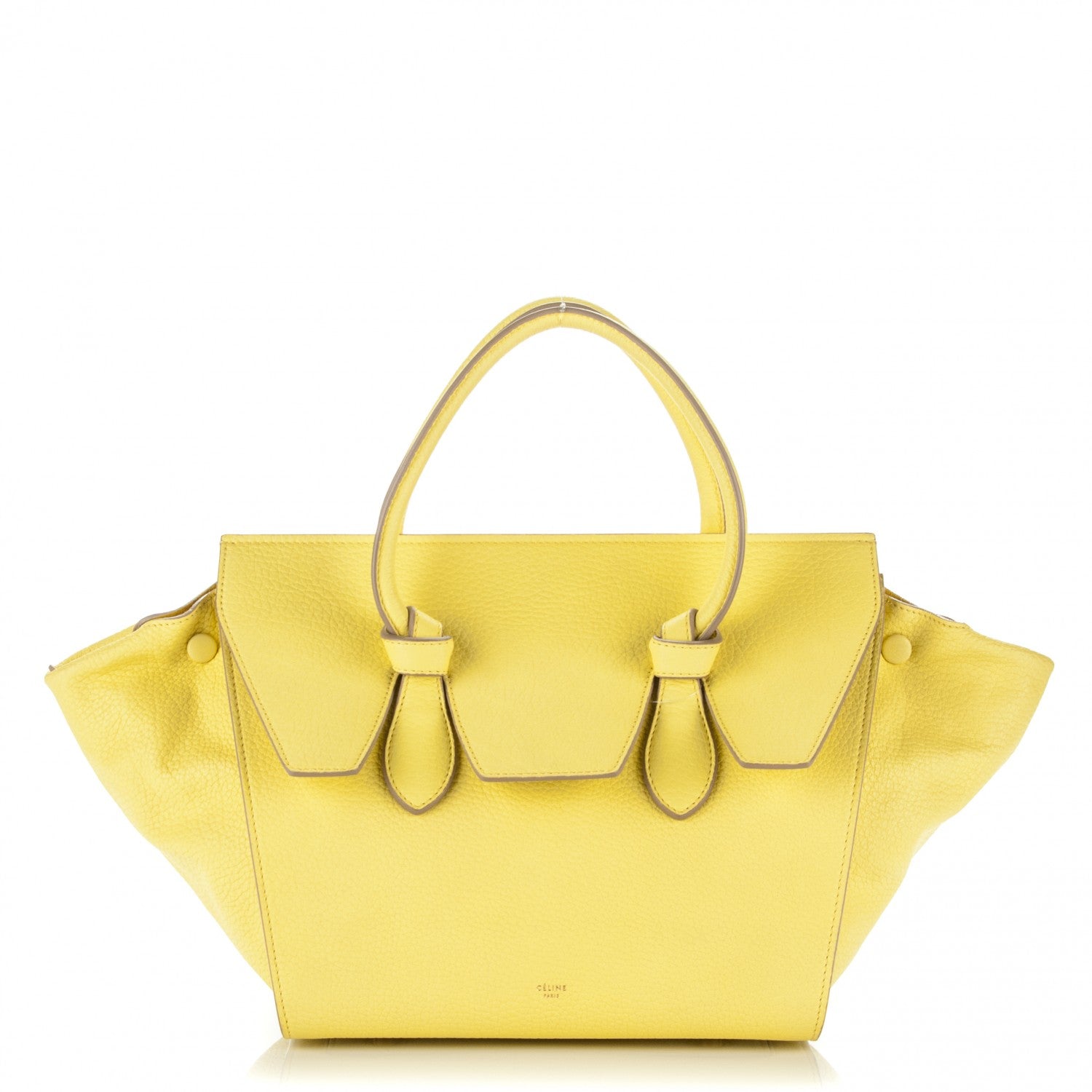 Celine Crisped Calfskin Mini Tie Knot Tote Fluo Yellow 1 of 6