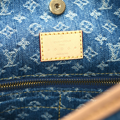 Louis Vuitton Monogram Denim CarryAll MM Blue 6 of 11