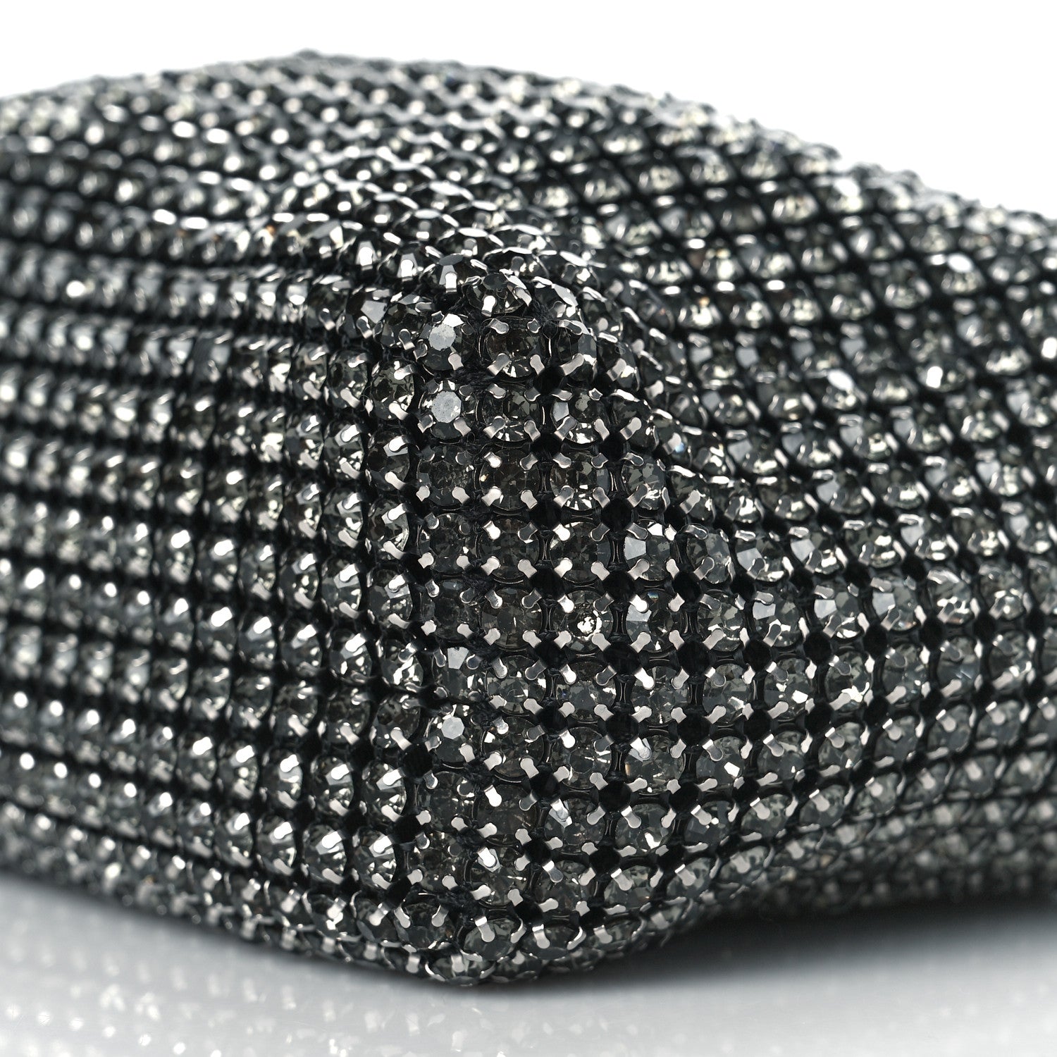 Alexander Wang Mesh Crystal Rhinestone Mini Heiress Pouch Black Silver 9 of 9