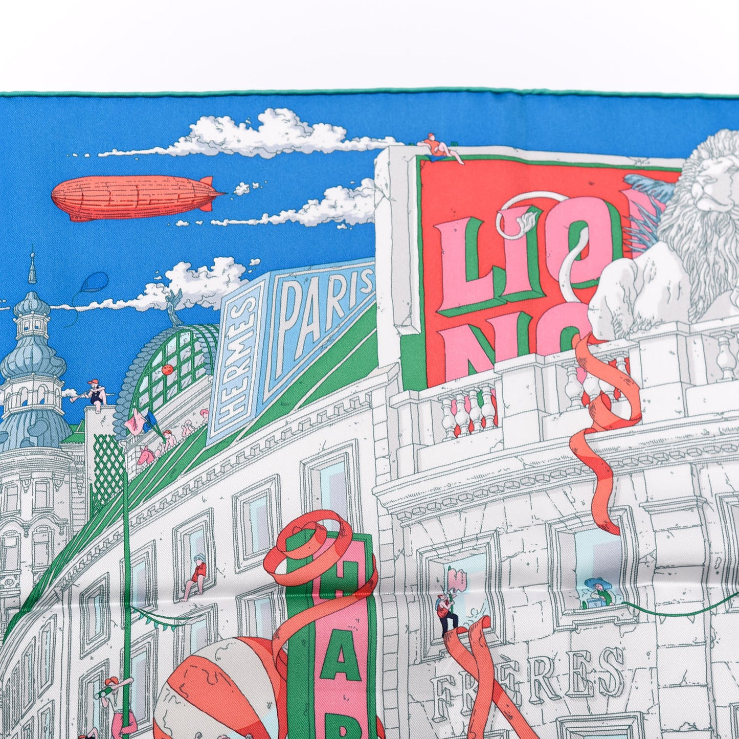 Silk Le Grand Prix Au Faubourg Scarf 90 Bleu Rose Menthol