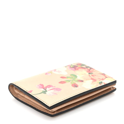 Gucci Shangai Calfskin Blooms Print Card Case Wallet Pink Apricot Multicolor 4 of 7