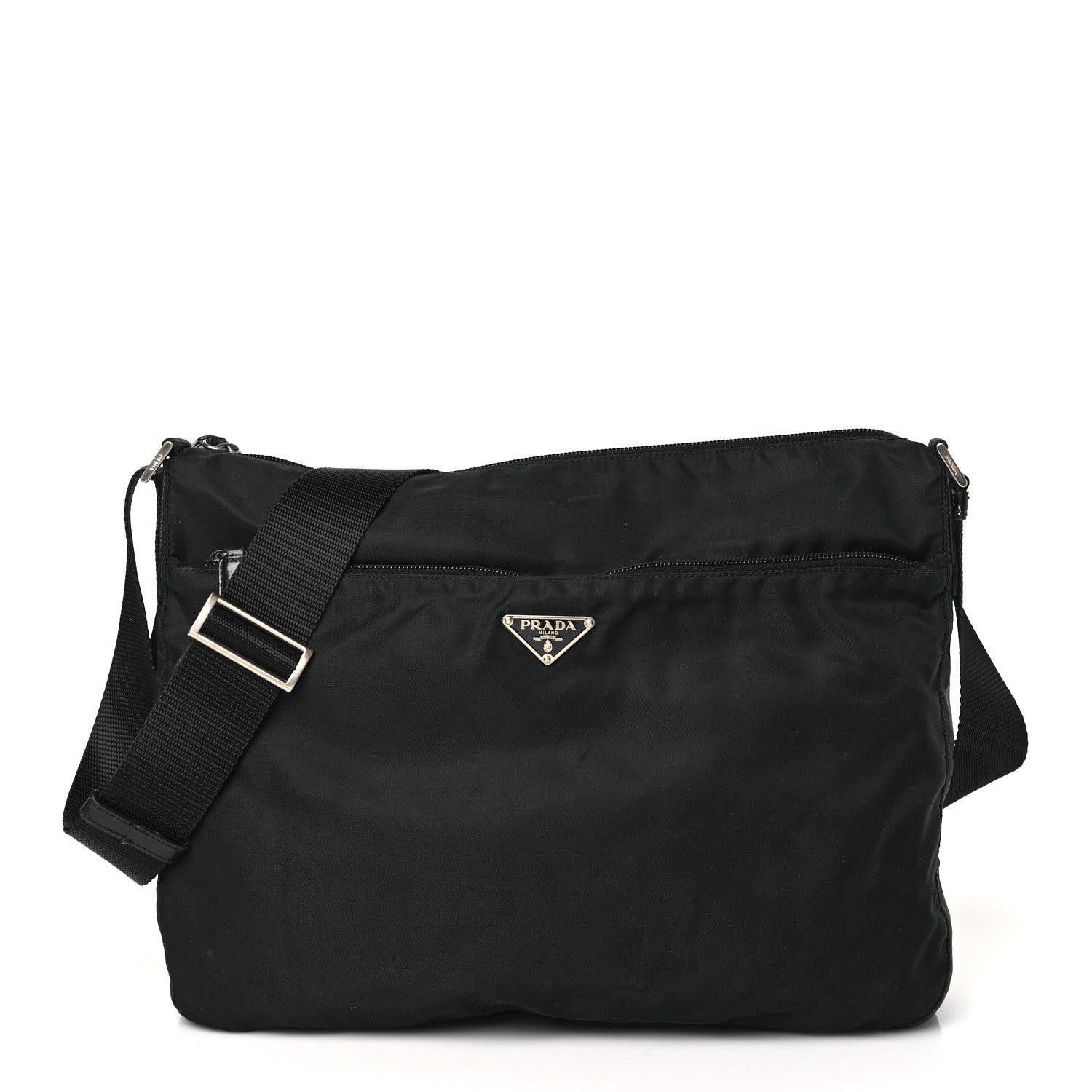 Prada Tessuto Nylon Messenger Bag Black 1 of 9