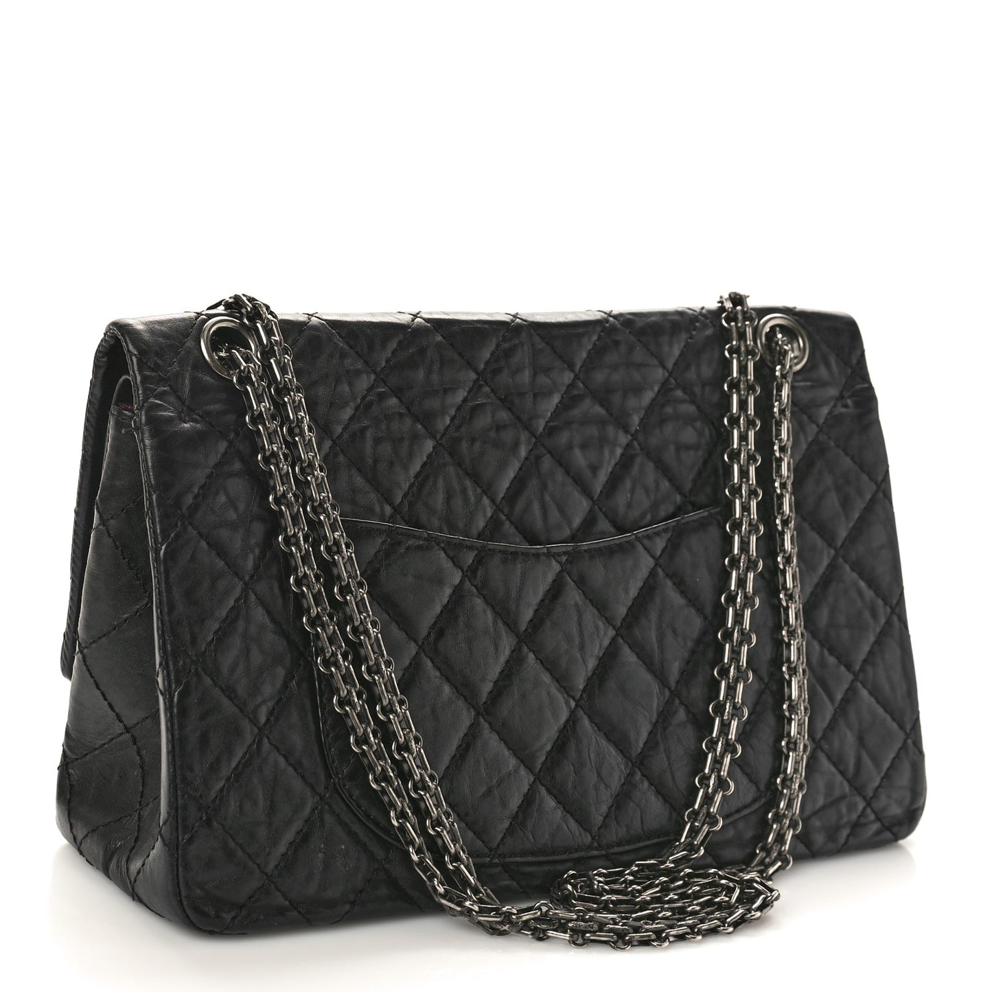 Aged Calfskin Quilted 2.55 Reissue 226 Flap Black