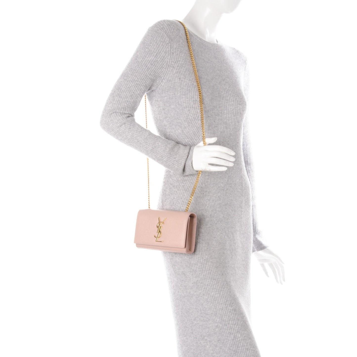 Grain De Poudre Small Monogram Kate Satchel Pale Pink