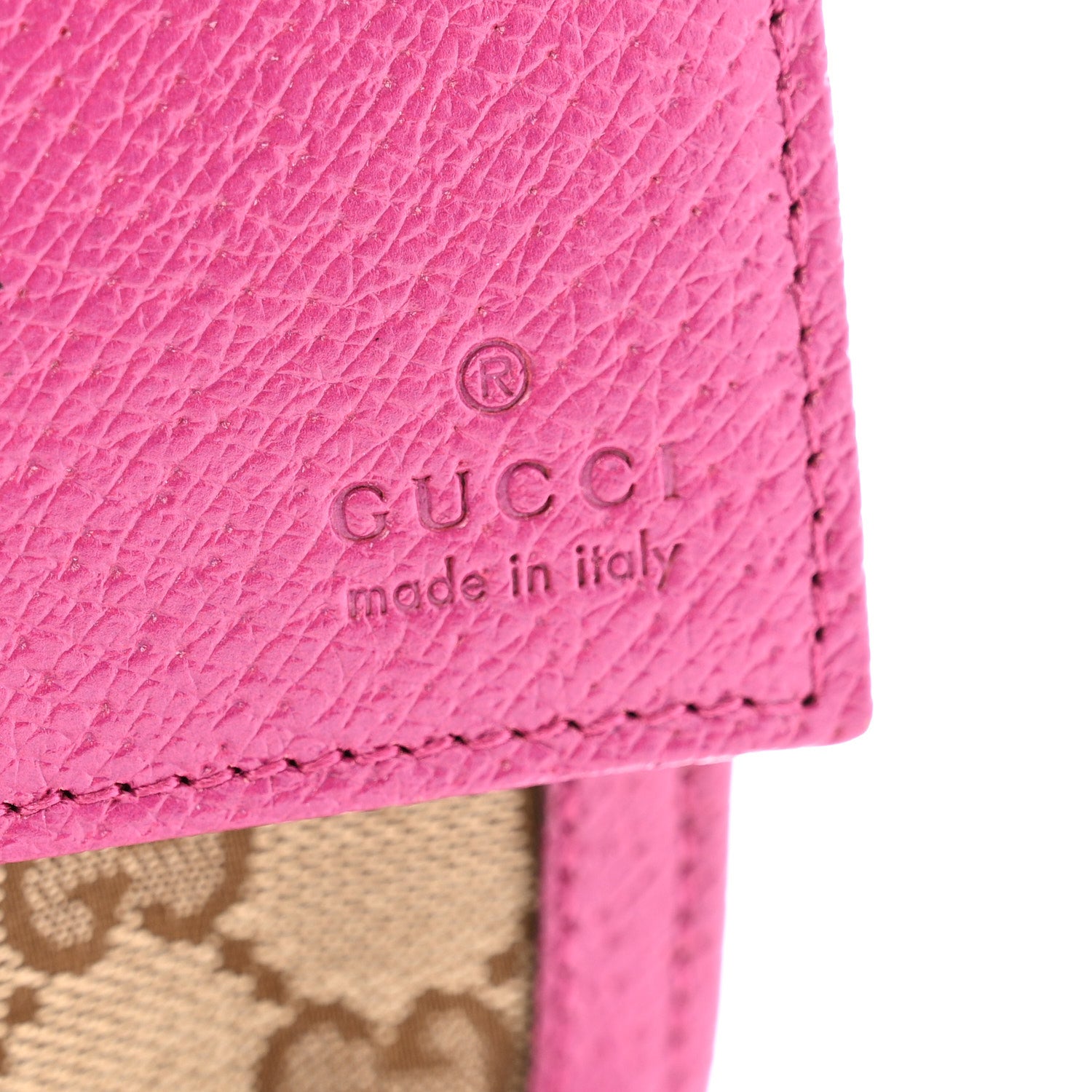 Gucci Calfskin GG Monogram Continental Wallet Beige Fuchsia 7 of 11