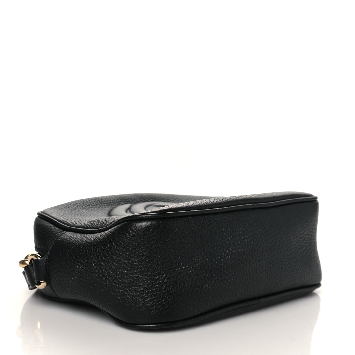 Pebbled Calfskin Small Soho Disco Bag Black