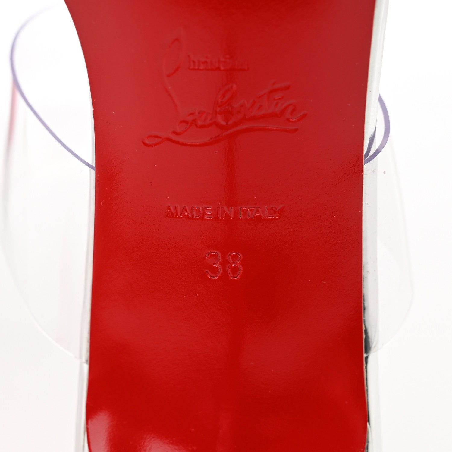 Christian Louboutin Metallic Patent PVC Just Nothing 85 Slide Sandals 38 Silver 6 of 11