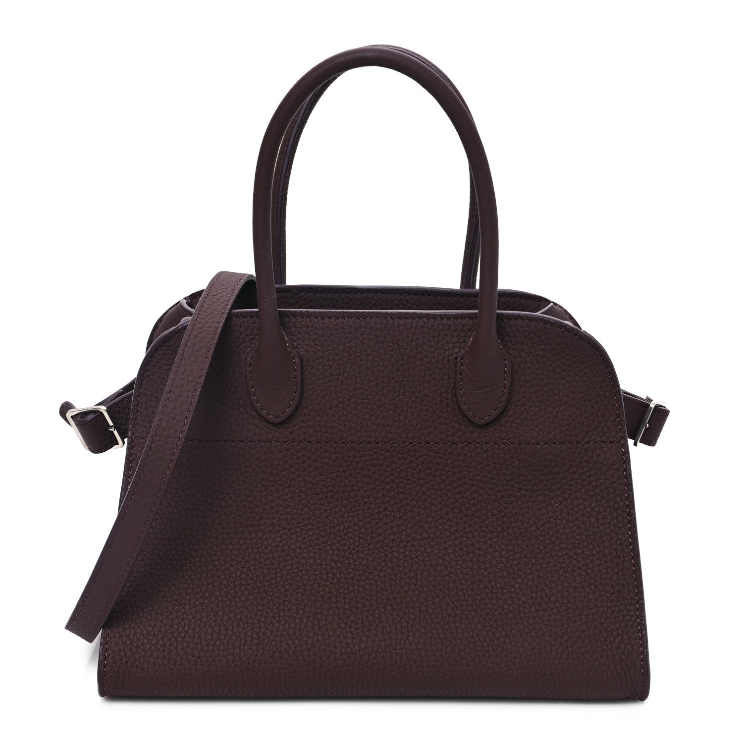 The Row Grained Calfskin Soft Margaux 10 Bag Dark Mocha 1 of 9