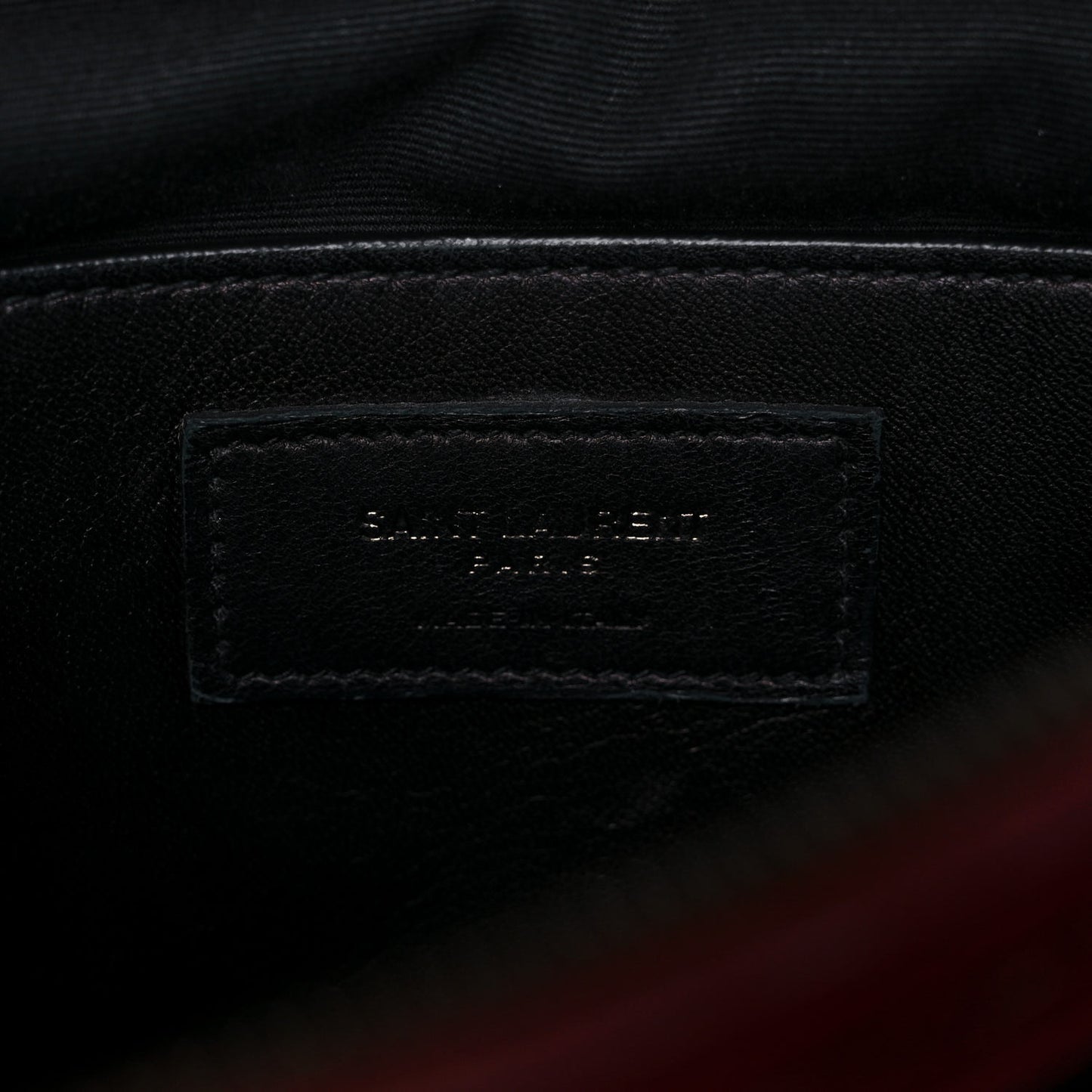 Sheepskin Matelasse Chevron Large College Monogram Satchel Oxblood