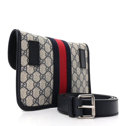 Gucci GG Supreme Monogram Web Small Ophidia Belt Bag 90 36 Beige Navy 3 of 11