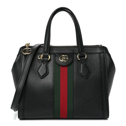 Gucci Textured Calfskin Web Small Ophidia Tote Bag Black 1 of 12