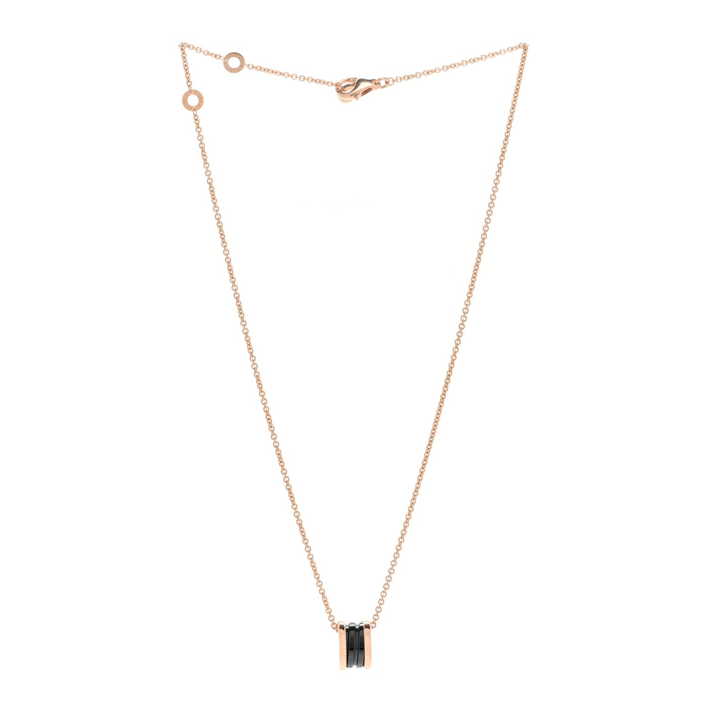 18K Rose Gold Black Ceramic B.Zero1 Pendant Necklace