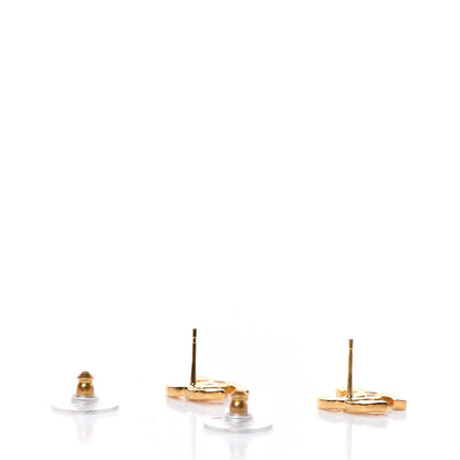 Chanel Metal CC Paris Button Stud Earrings Gold 3 of 4