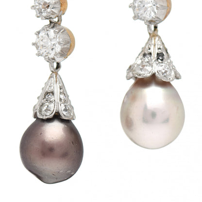 Tiffany 18K Yellow Gold Platinum Diamond Natural Saltwater Pearl Belle Epoque Bow Brooch 5 of 6