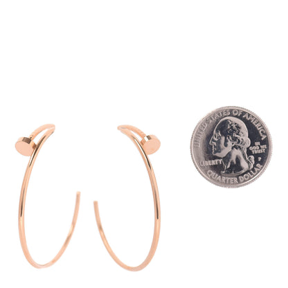 Cartier 18K Pink Gold Juste Un Clou Hoop Earrings 2 of 4