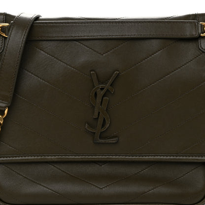 Saint Laurent Lambskin Matelasse Monogram Medium Niki Chain Satchel Seaweed 7 of 9