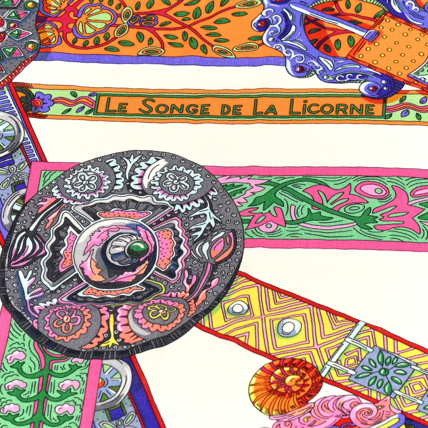 Hermes Cashmere Silk Le Songe De La Licorne Shawl 140 3 of 5