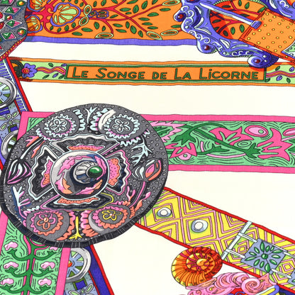 Hermes Cashmere Silk Le Songe De La Licorne Shawl 140 3 of 5