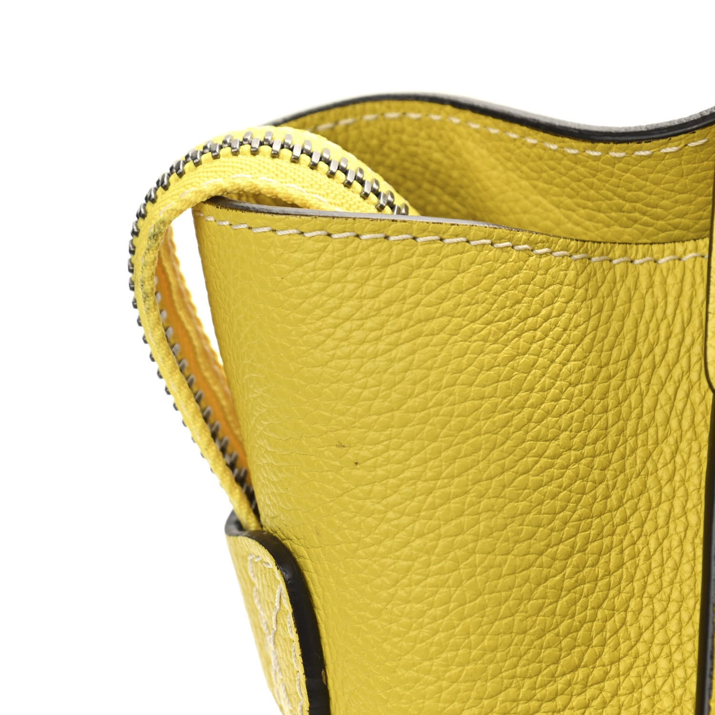 Drummed Calfskin Mini Luggage Citron