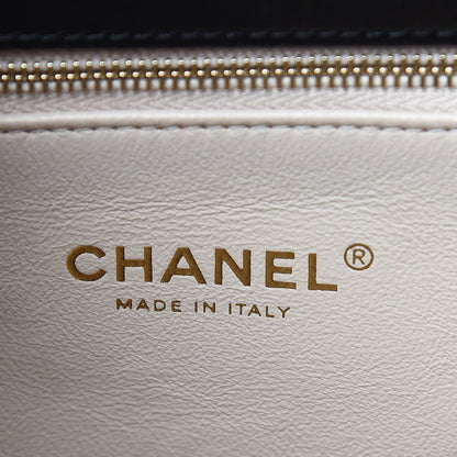 Chanel Lambskin Stitched Medium Coco Luxe Handle Flap Black 6 of 14