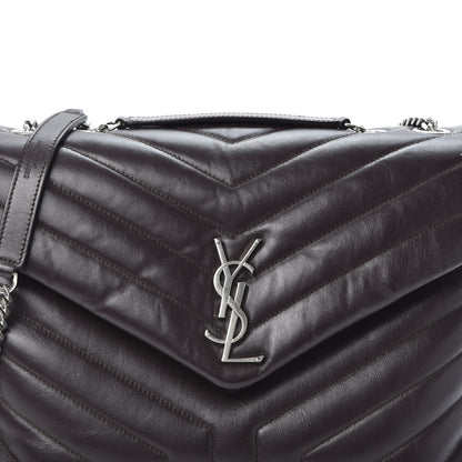 Saint Laurent Calfskin Y Quilted Monogram Medium Loulou Chain Satchel Amaranto 10 of 10