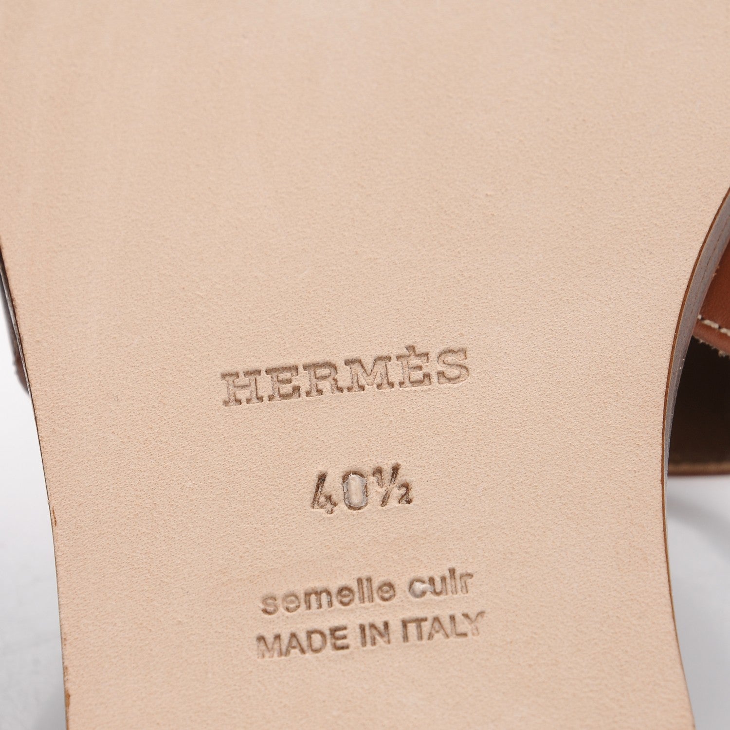 Hermes Box Calfskin Oran Sandals 40.5 Gold 6 of 8
