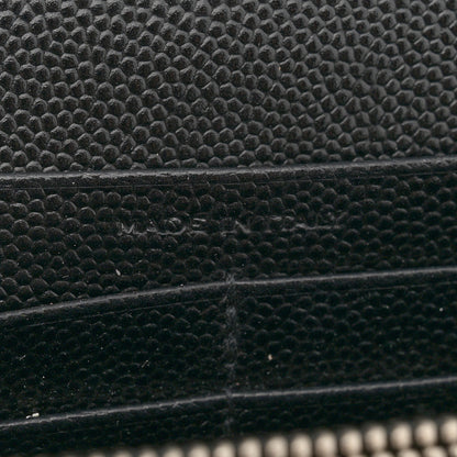 Saint Laurent Grain De Poudre Matelasse Chevron Monogram Chain Wallet Black 7 of 12