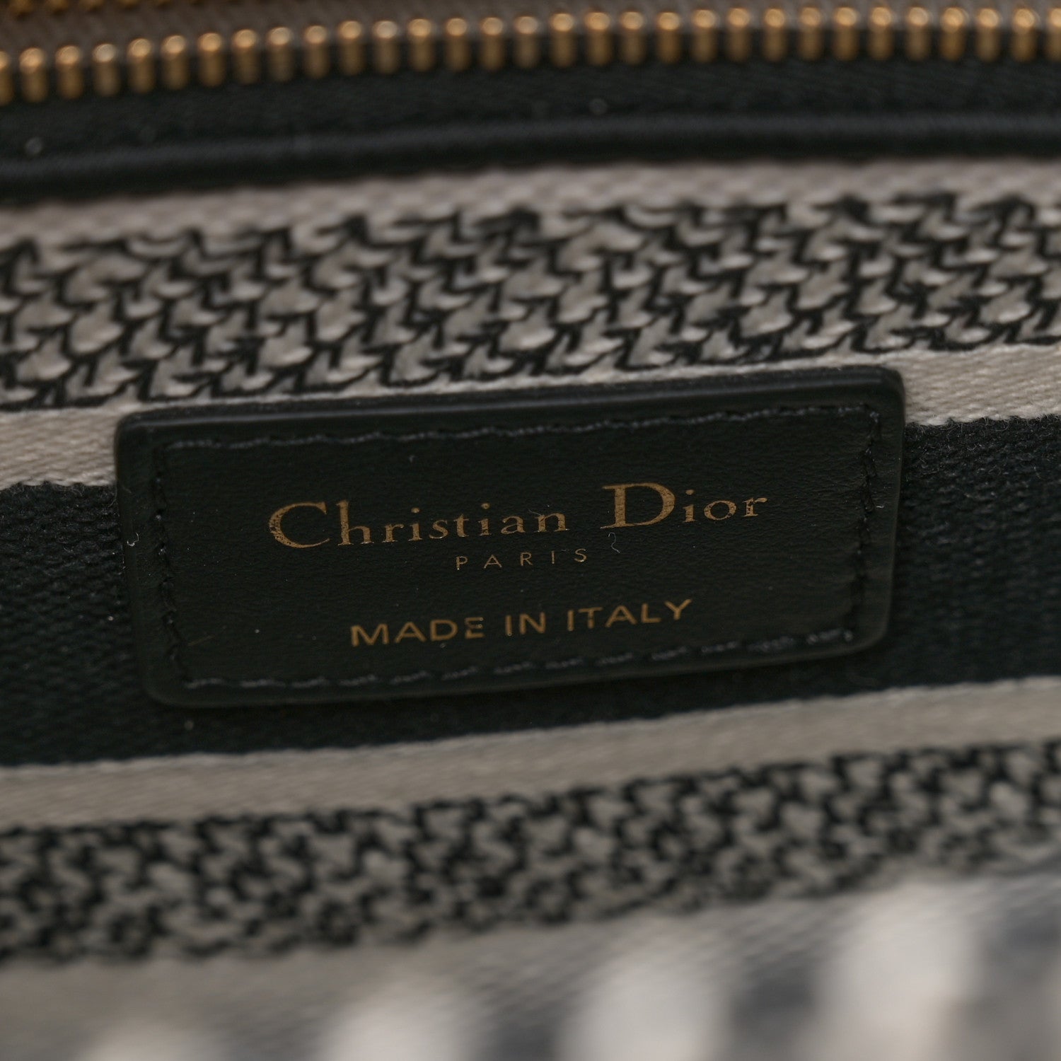 Christian Dior Canvas Houndstooth Embroidered Medium Lady D-Lite Black White 6 of 10