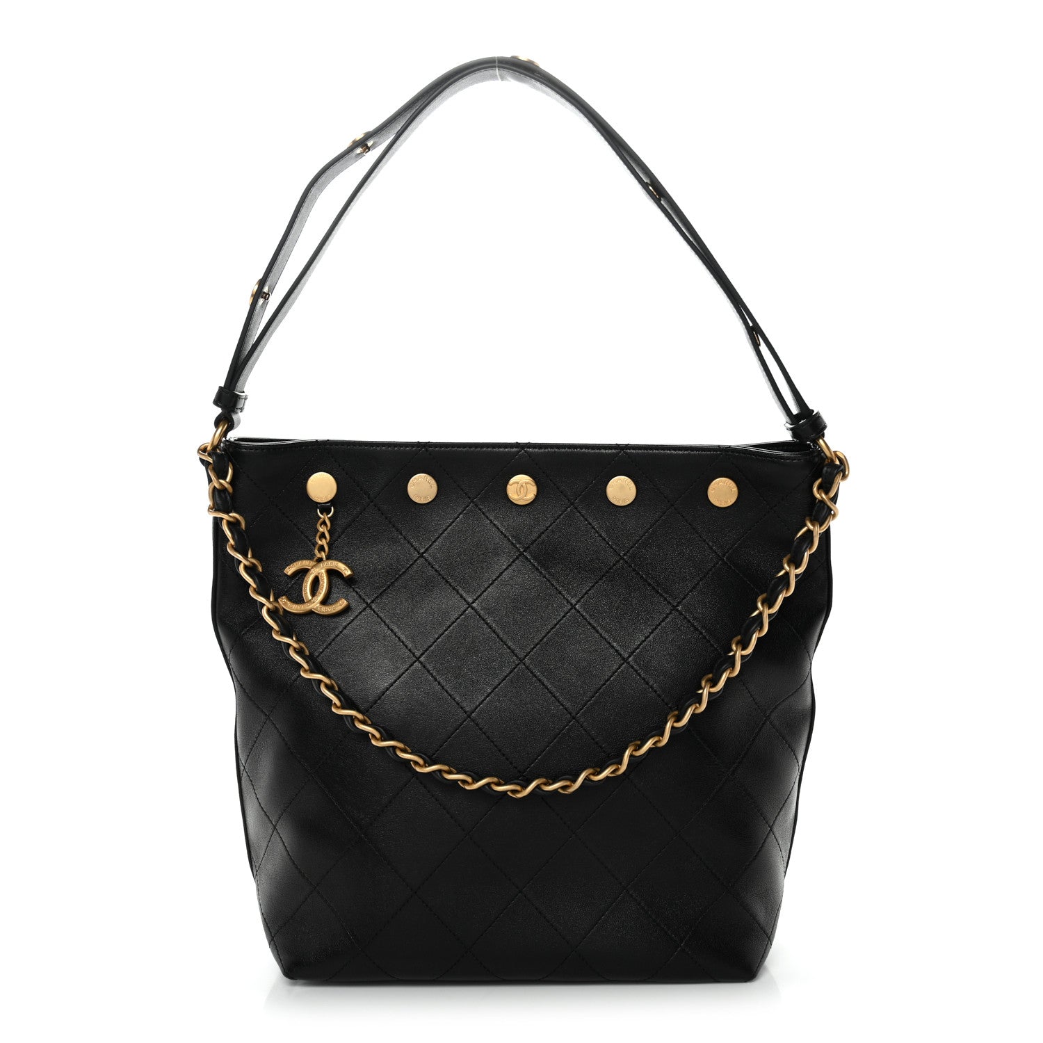 Chanel Shiny Calfskin Quilted Hobo Black 1 of 11