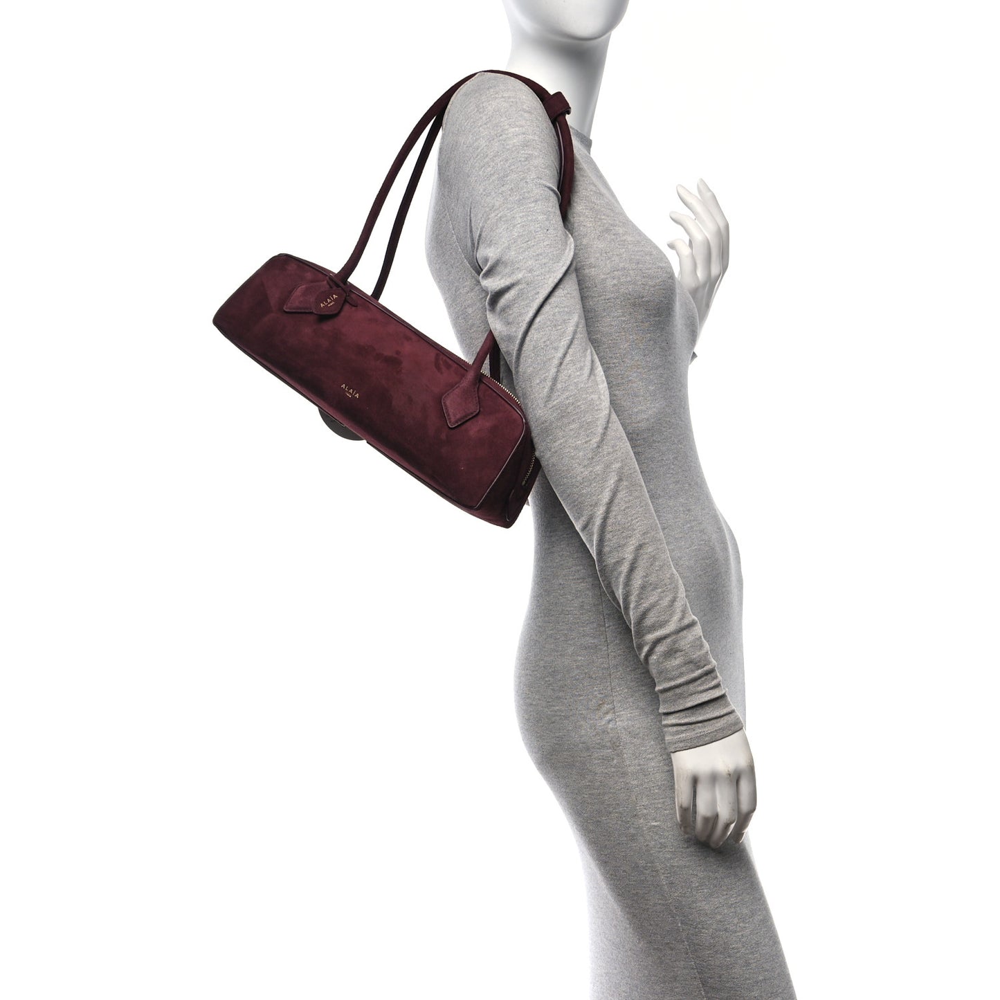 Suede Goatskin Medium Le Teckel Bag Rouge Grenat