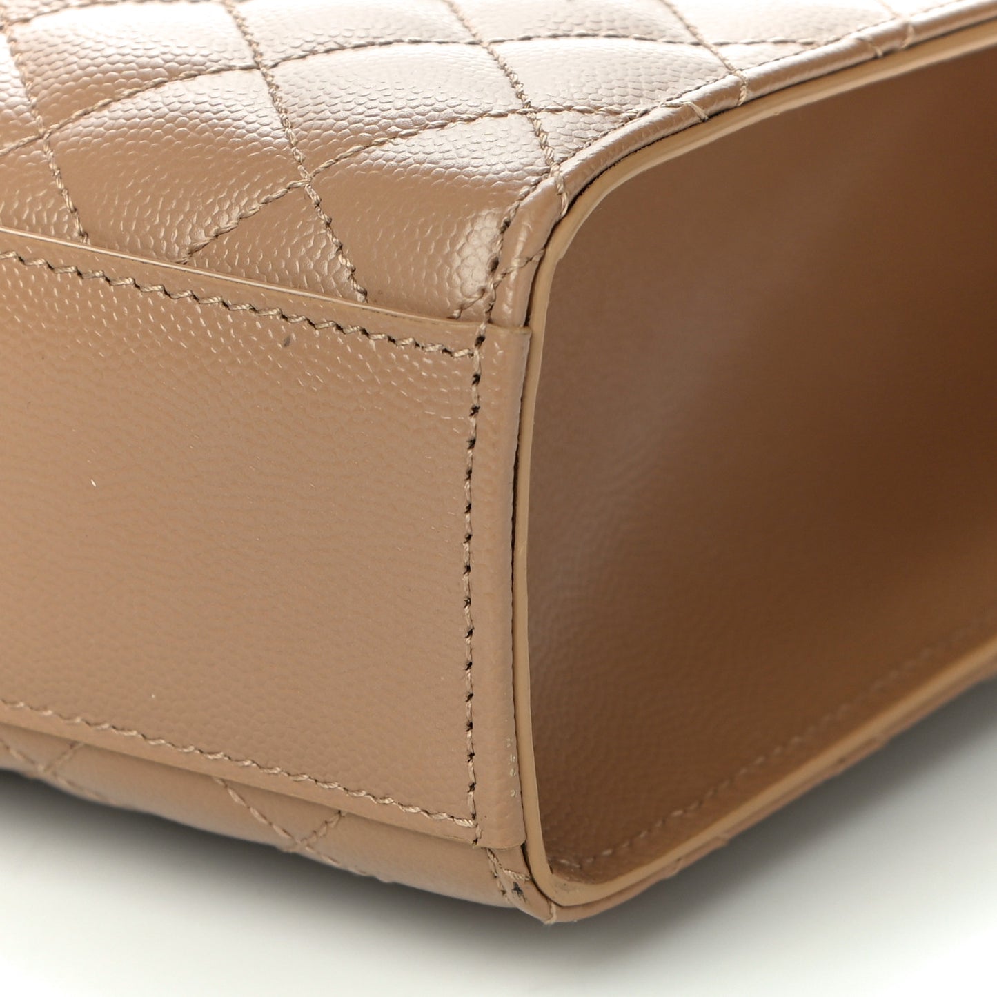 Grain De Poudre Textured Mixed Matelasse Triquilt Large Monogram Satchel Cork
