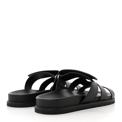 Hermes Calfskin Womens Chypre Sandals 40 Black 4 of 9