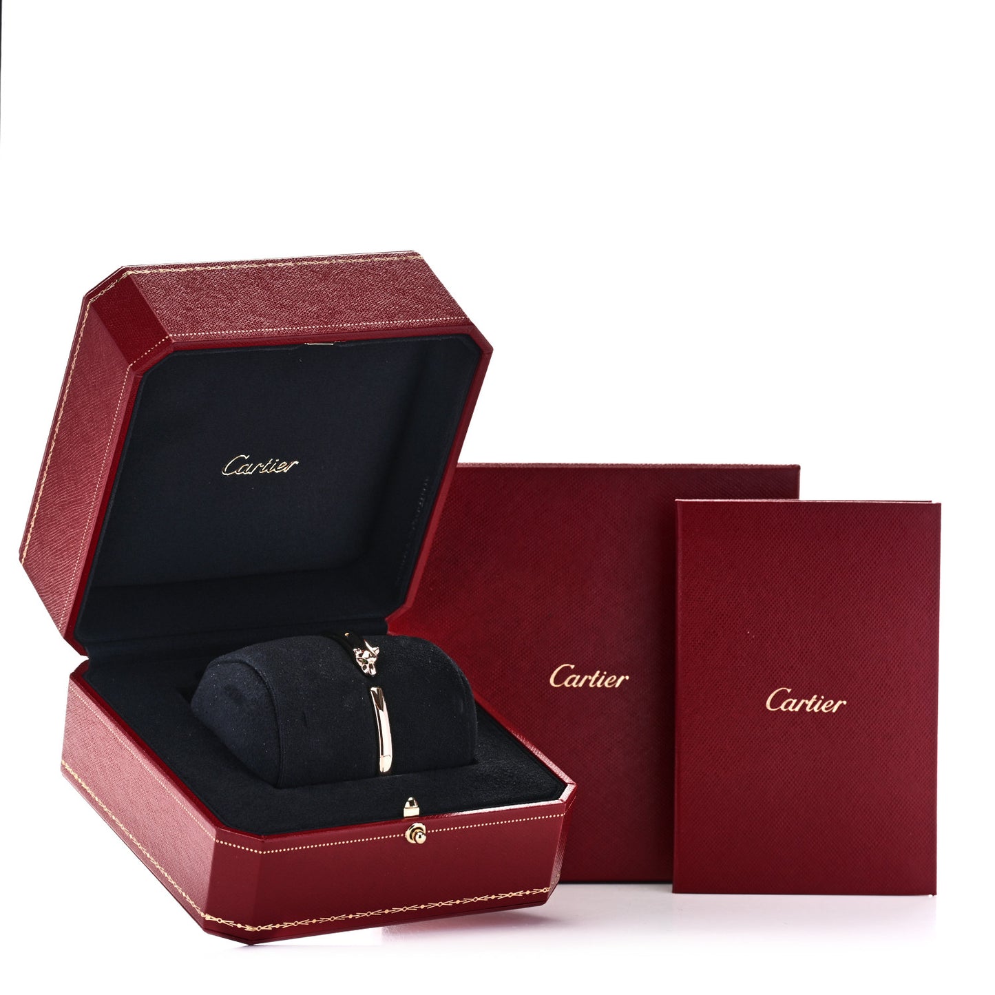 18K Pink Gold Tsavorite Black Onyx Panthere De Cartier Bracelet 16
