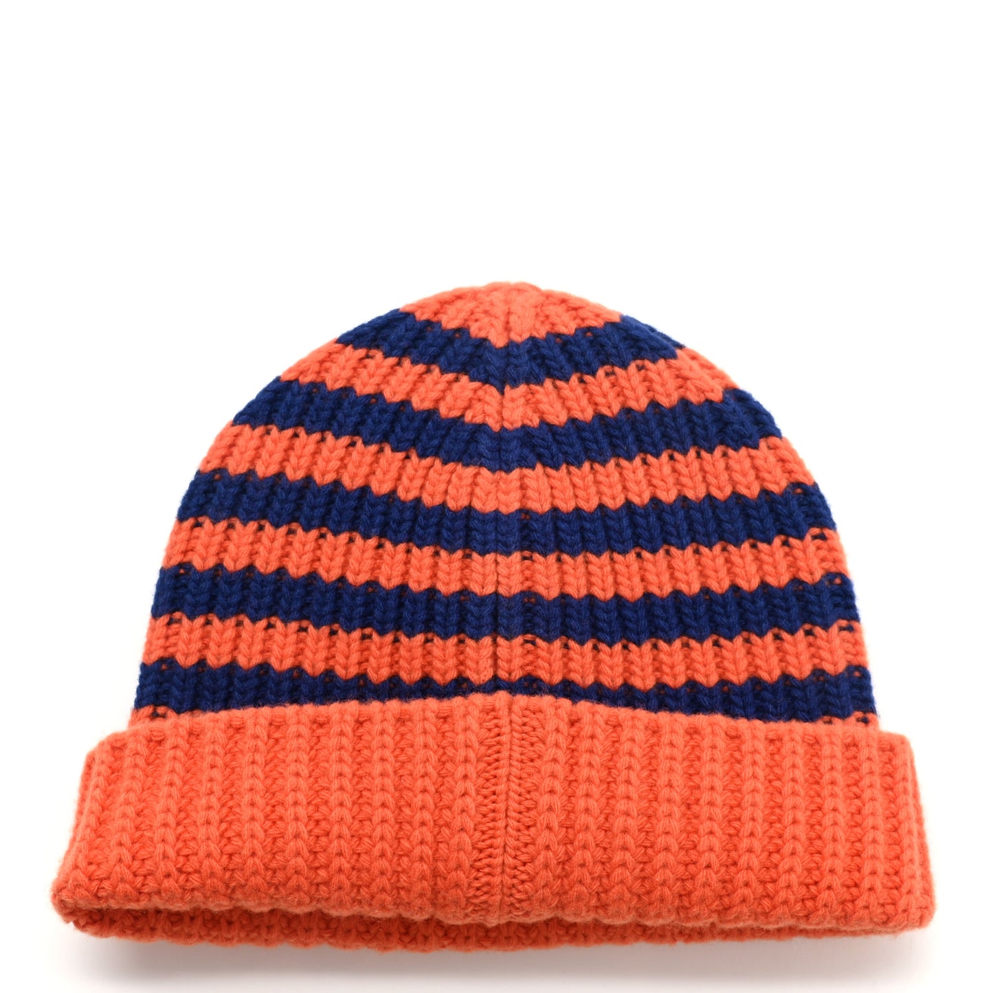 Wool Knit Bee Embroidered K2 Beanie Hat 58 Orange Blue