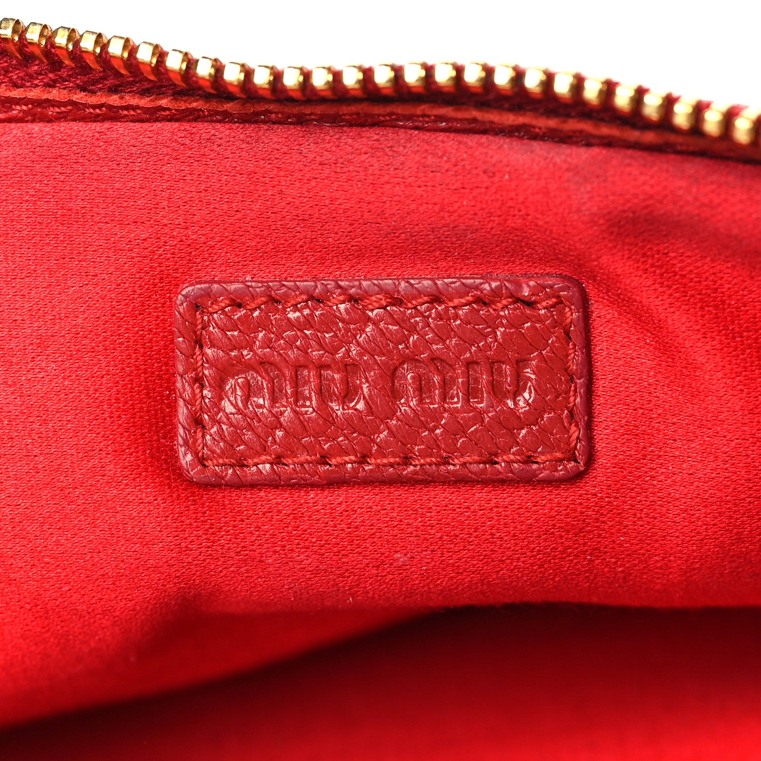 Miu Miu Goatskin Madra Double Zip Wristlet Rosso 7 of 10