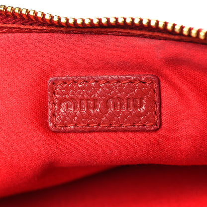 Miu Miu Goatskin Madra Double Zip Wristlet Rosso 7 of 10