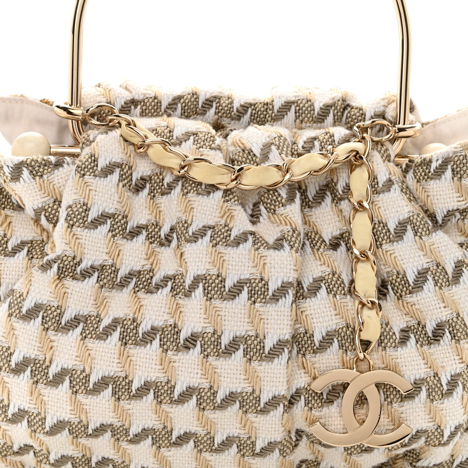 Chanel Tweed Boucle Knitting Bag Ivory 8 of 13