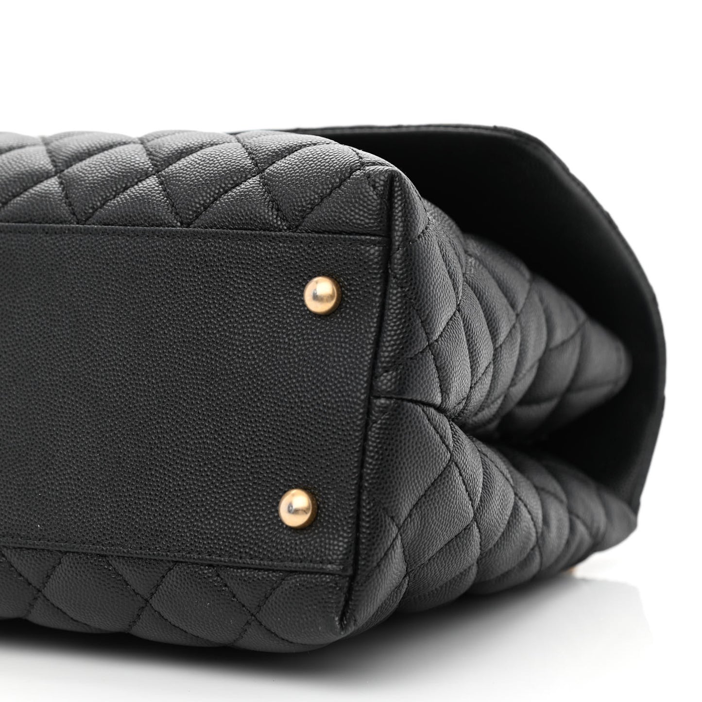 Caviar Quilted Medium Coco Handle Flap Black