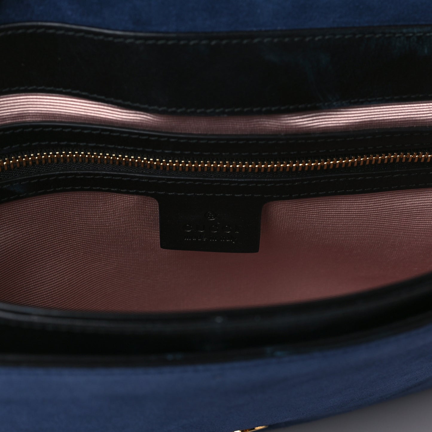 Suede Medium Arli Flap Shoulder Bag Blue Ink Black