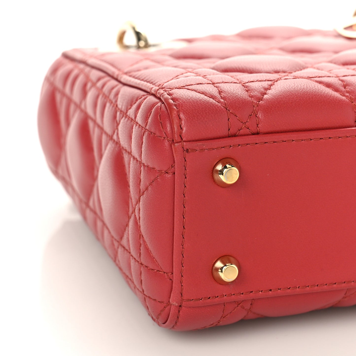 Lambskin Cannage Mini Lady Dior Coral