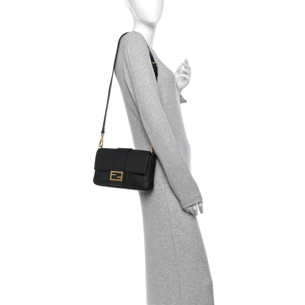Cuoio Romano Selleria Belt Baguette Bag Black