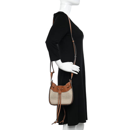 Loewe Calfskin Canvas Mini Hammock Shoulder Bag Natural Tan 2 of 10