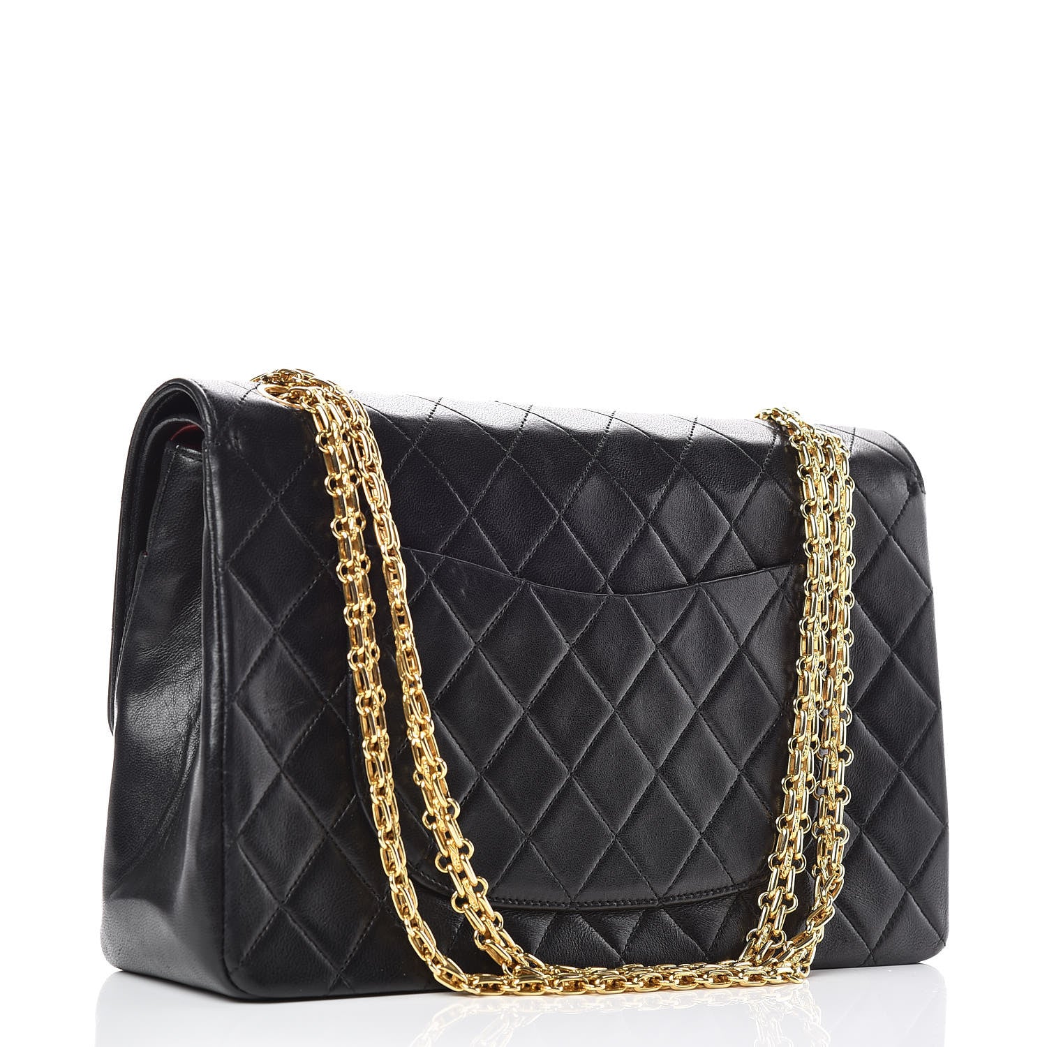Chanel Lambskin Quilted Medium Double Flap Bijoux Chain Black 3 of 14