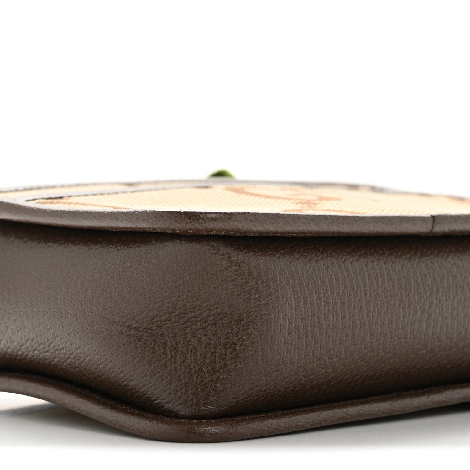 Gucci Monogram Jumbo GG Textured Dollar Calfskin Web Mini Crossbody Bag Camel Ebony New Acero 8 of 10