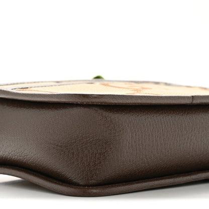 Gucci Monogram Jumbo GG Textured Dollar Calfskin Web Mini Crossbody Bag Camel Ebony New Acero 8 of 10